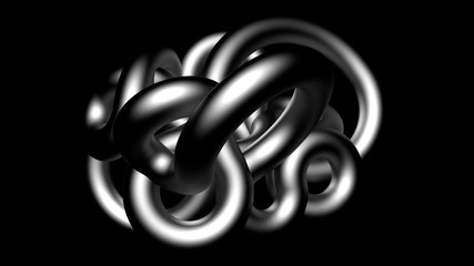 Black background of a snake. 3d illustration, 3d rendering.