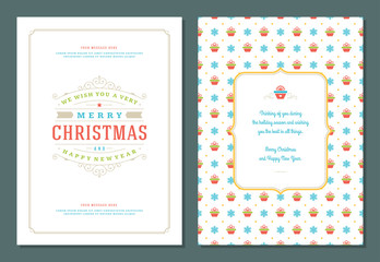 Christmas greeting card design template.