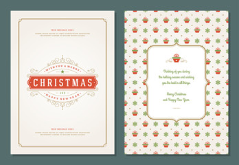 Christmas greeting card design template.