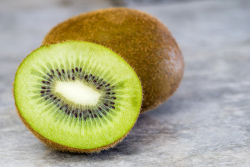 Selective focus of some fresh ripe kiwi fruit,  Best Benefits of Kiwi Fruit and healthy fruit
