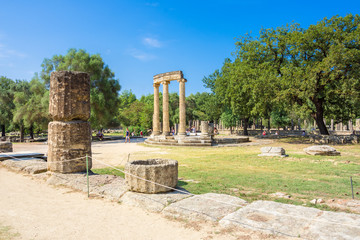 The ruins of ancient Olympia, Greece. Here takes place the touch of olympic flame.