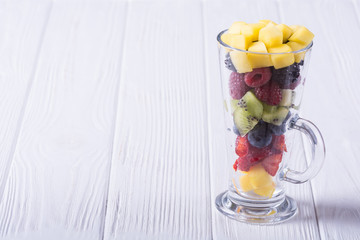 Fresh fruit and berries salad