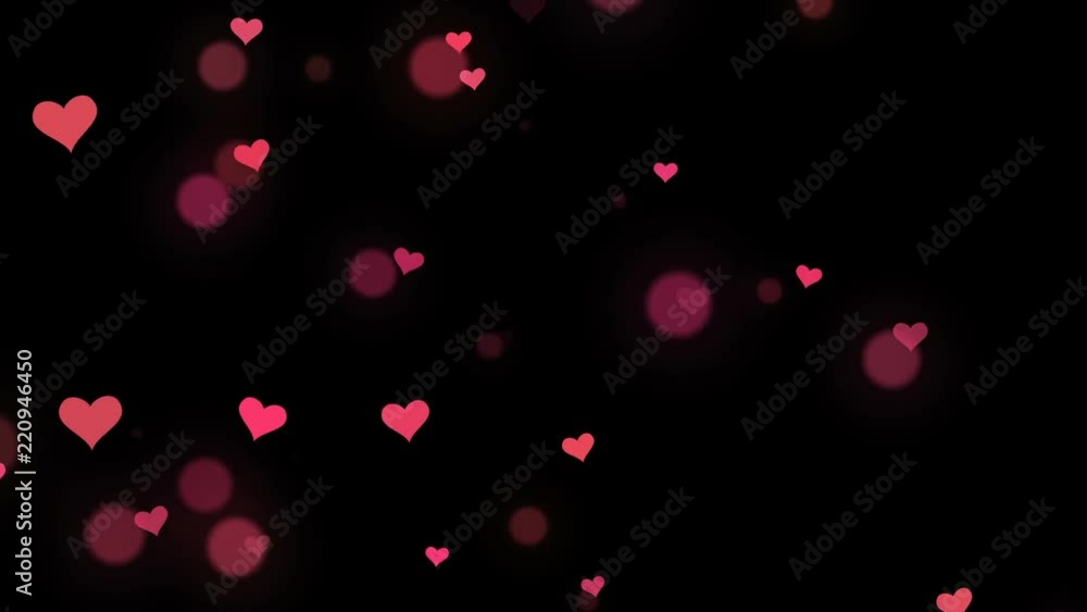 Aufkleber heart shape pink confetti splash with bokeh background video motion.heart confetti of valentines pet