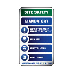 Obraz premium Vector,illustration graphic style,The Required PPE Must Be Worn Sign, white rectangle Warning Dangerous icon on white background,Attracting attention Security First sign,Idea for presentation,EPS 10