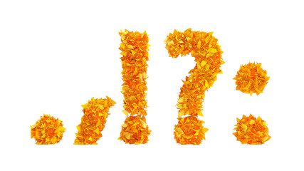 Autumn font. 3d illustration, 3d rendering.