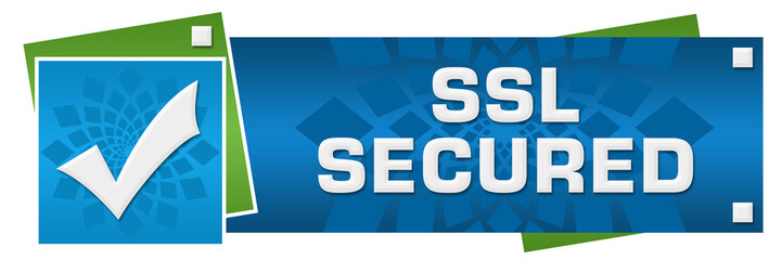 SSL Secured Green Blue Circular Floral Horizontal 