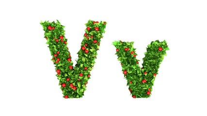 Summer berries font. 3d illustration, 3d rendering.