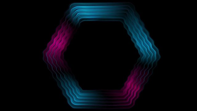 Dark violet and blue glossy rippling hexagon tech motion design. Futuristic modern video animation Ultra HD 4K 3840x2160