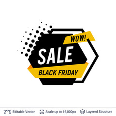 Black Friday Sale Badge. Geometric shapes and text