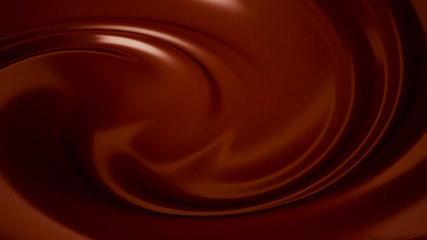 Splash, a stream of chocolate. 3d illustration, 3d rendering.