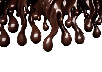 A splash of dark chocolate. 3d illustration, 3d rendering.