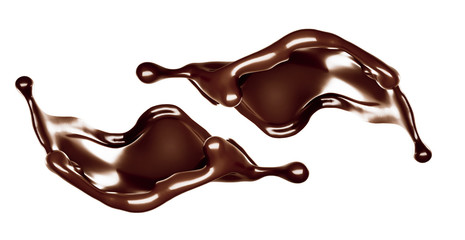 A splash of dark chocolate. 3d illustration, 3d rendering.