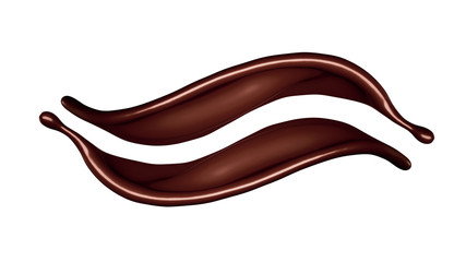 A splash of dark chocolate. 3d illustration, 3d rendering.