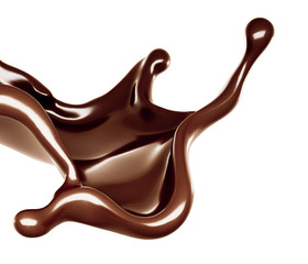 A splash of dark chocolate. 3d illustration, 3d rendering.