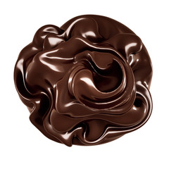 A splash of dark chocolate. 3d illustration, 3d rendering.