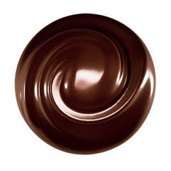 A splash of dark chocolate. 3d illustration, 3d rendering.