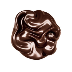 A splash of dark chocolate. 3d illustration, 3d rendering.