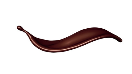 A splash of dark chocolate. 3d illustration, 3d rendering.