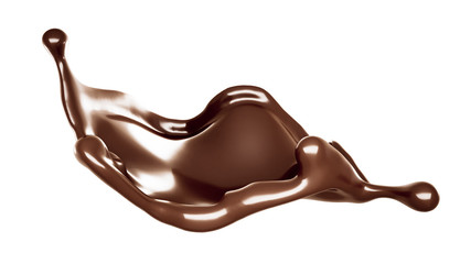 A splash of dark chocolate. 3d illustration, 3d rendering.