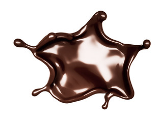 A splash of dark chocolate. 3d illustration, 3d rendering.