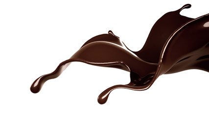 A splash of dark chocolate. 3d illustration, 3d rendering.