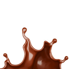 A splash of milk chocolate. 3d illustration, 3d rendering.
