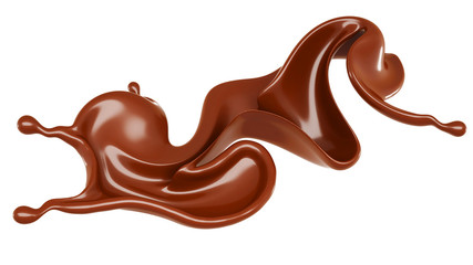 A splash of milk chocolate. 3d illustration, 3d rendering.