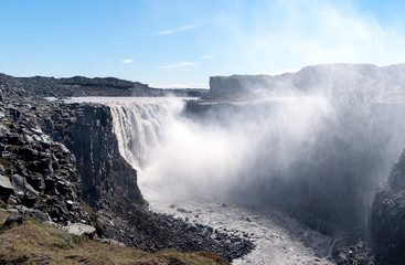 Dettifoss waterfall in Vatnajokull National Park - Northeast Iceland. It is the most powerful waterfall in Europe.