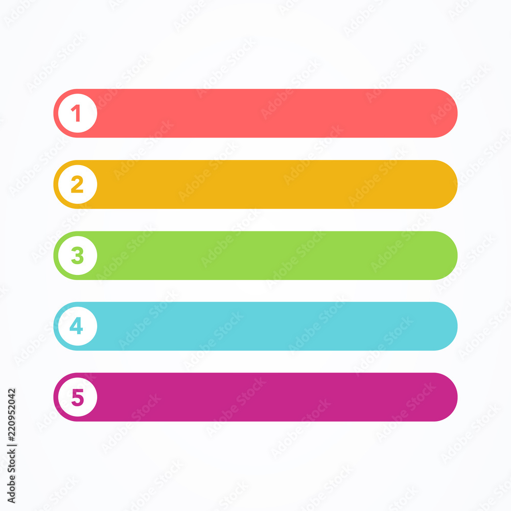 Poster vector illustration set of different flat line colorful modern style buttons on white background. on