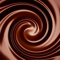 Splash, a stream of chocolate. 3d illustration, 3d rendering.