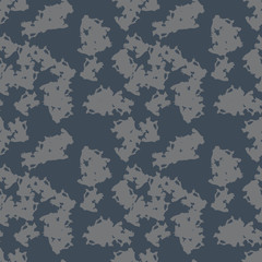 UFO military camouflage seamless pattern in navy blue and grey colors