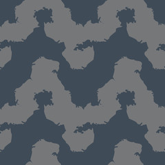 UFO military camouflage seamless pattern in navy blue and grey colors