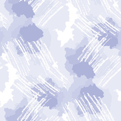 Pastel blue and white natural shapes seamless pattern