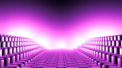 Purple hexagon background. 3d illustration, 3d rendering.