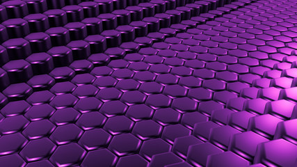 Purple hexagon background. 3d illustration, 3d rendering.