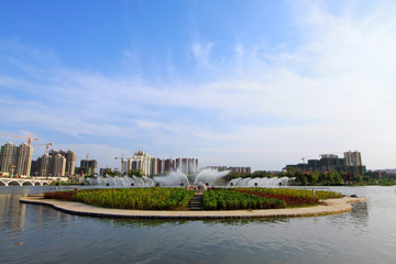 Fototapeta na wymiar City Scenery in North River in Luannan County, China