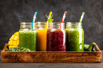 Assortment of smoothies