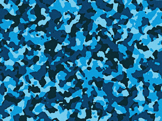 Blue camouflage pattern - obrazy, fototapety, plakaty
