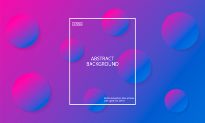 Vector abstraction, blue spheres with a pink tint. ESP10. Minimal geometric background. Gradient shapes composition.