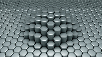 Obraz premium Green hexagon background. 3d illustration, 3d rendering.