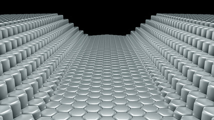 Obraz premium Green hexagon background. 3d illustration, 3d rendering.