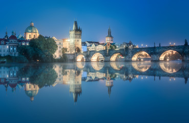 Fototapeta na wymiar View of Charles bridge Prague, Czech Republic.