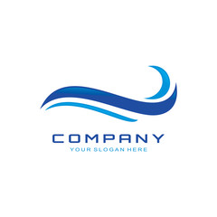 Water wave logo vector