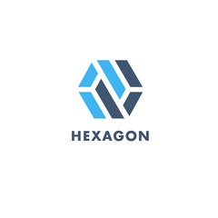 Vector logo design template for business. Hexagon sign