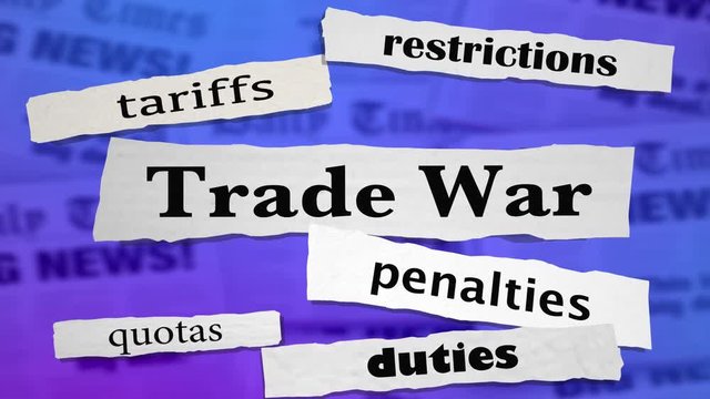 Trade War Tariffs Taxes Penalties Headlines 3d Animation