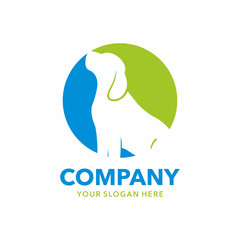 Dog pet logo template vector