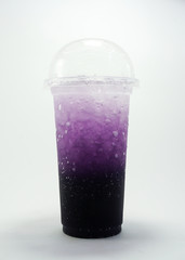 grape cocktail soft drink in take home cup beverage for summer isolated on white background,clipping path.