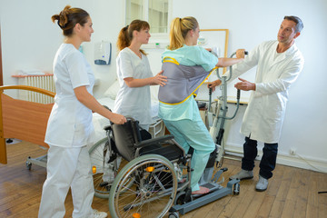 patient doing physical therapy