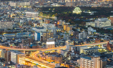 Fototapeta na wymiar Aerial view of Nagoya