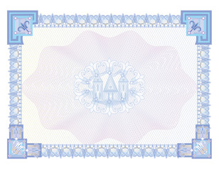 Certificate frame template with decorative border. Raster version